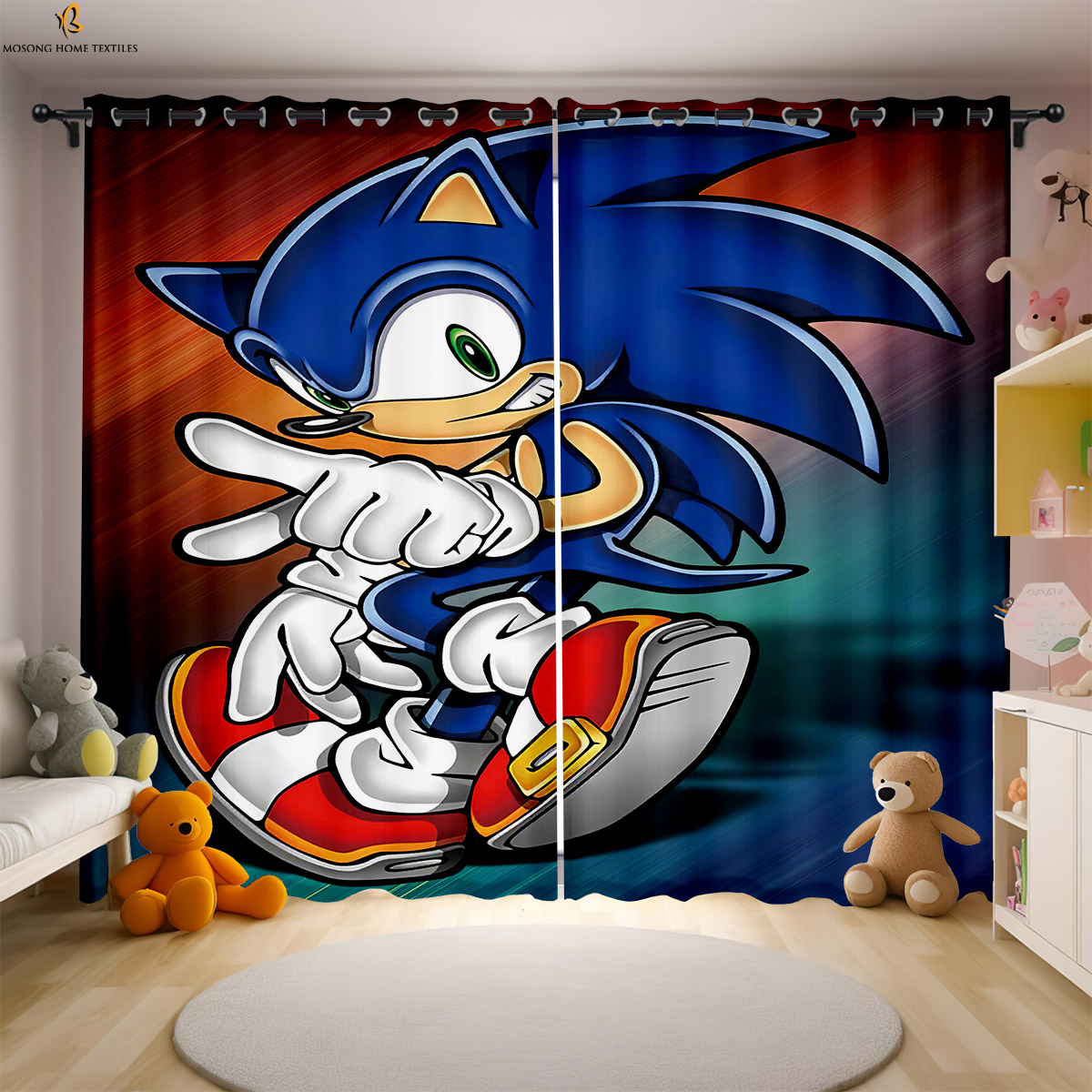 Commercial Kitchen Canopy - Cute Cartoon Digital Printing Curtain Bedroom