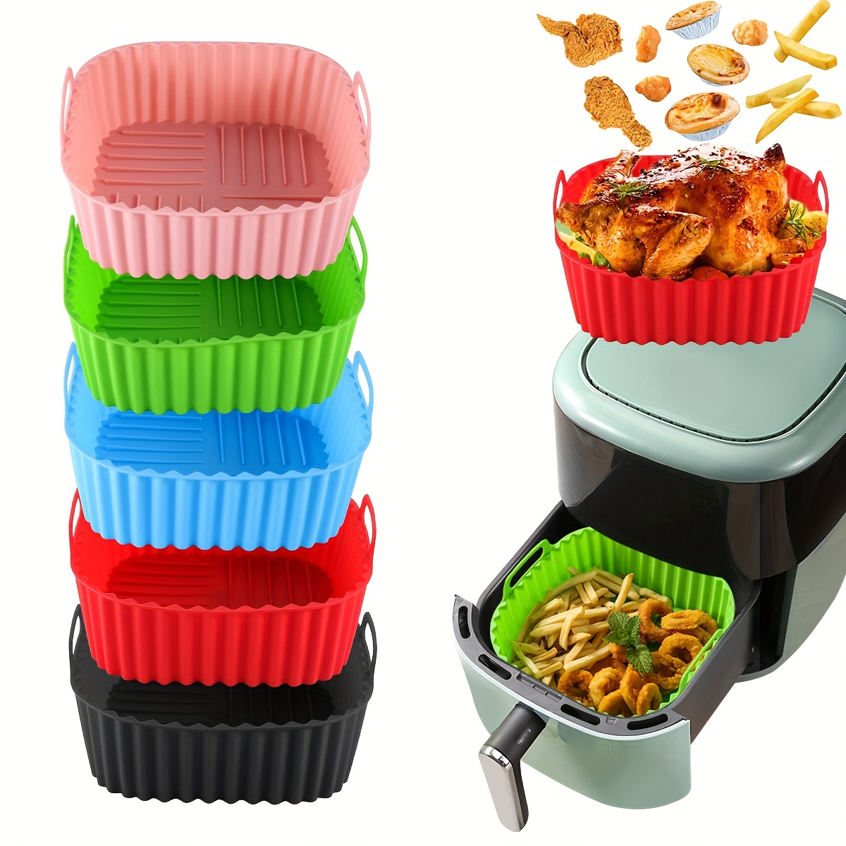 Commercial Kitchen Pans - 1 square silicone air fryer liner