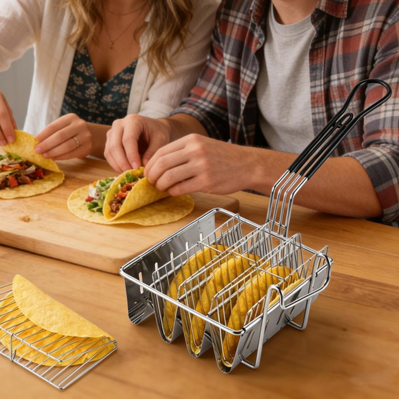 Commercial Kitchen Use - 4 Slot Taco Shell Basket Commercial