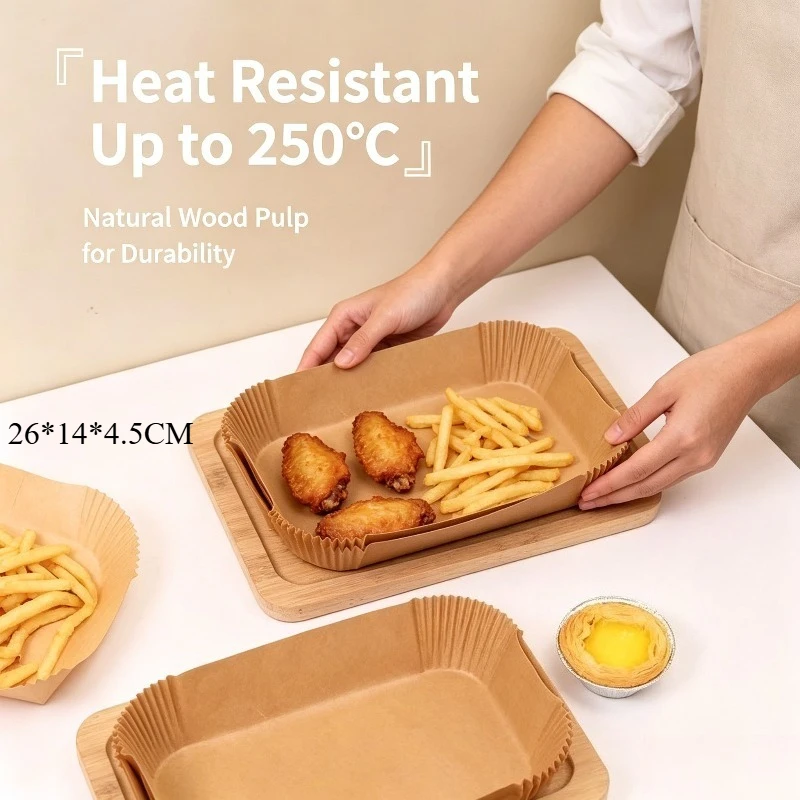 Commercial Kitchen Pans - Rectangle Air Fryer Liners - Food