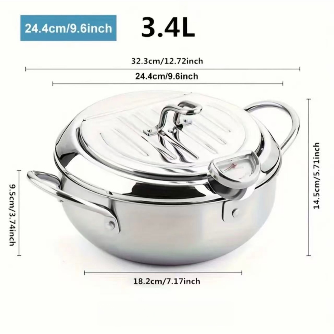 Commercial Kitchen Pans - Stainless Steel Frying Pan with Lid,