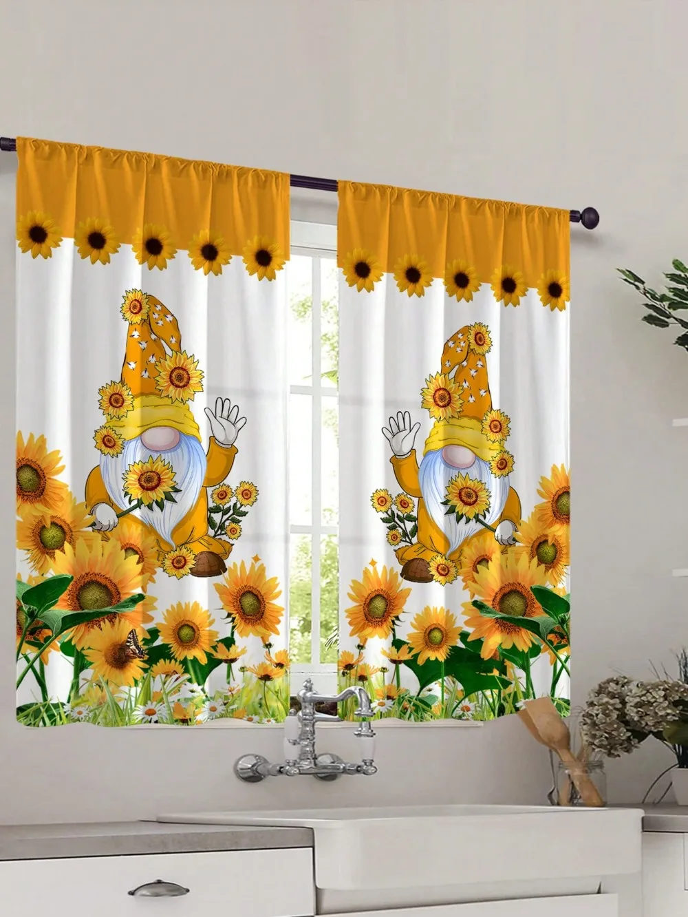 2Pcs Checkered Sunflower Print – обзор и цена Commercial Kitchen Canopy
