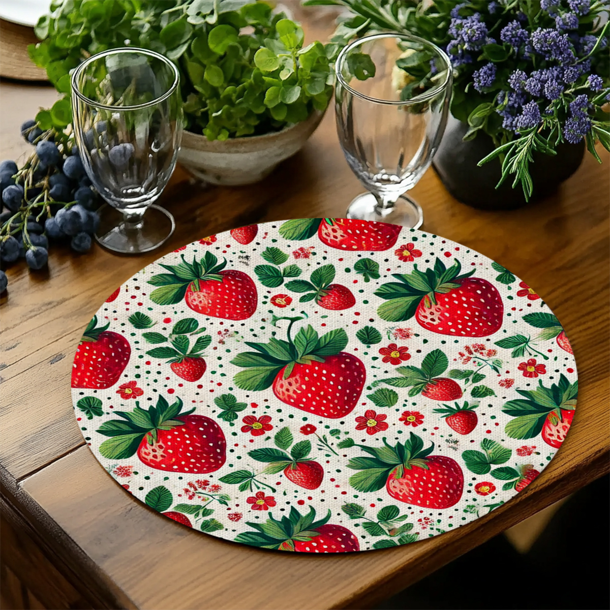 4PCS 2D flat print, strawberry – обзор и цена Commercial Kitchen Use