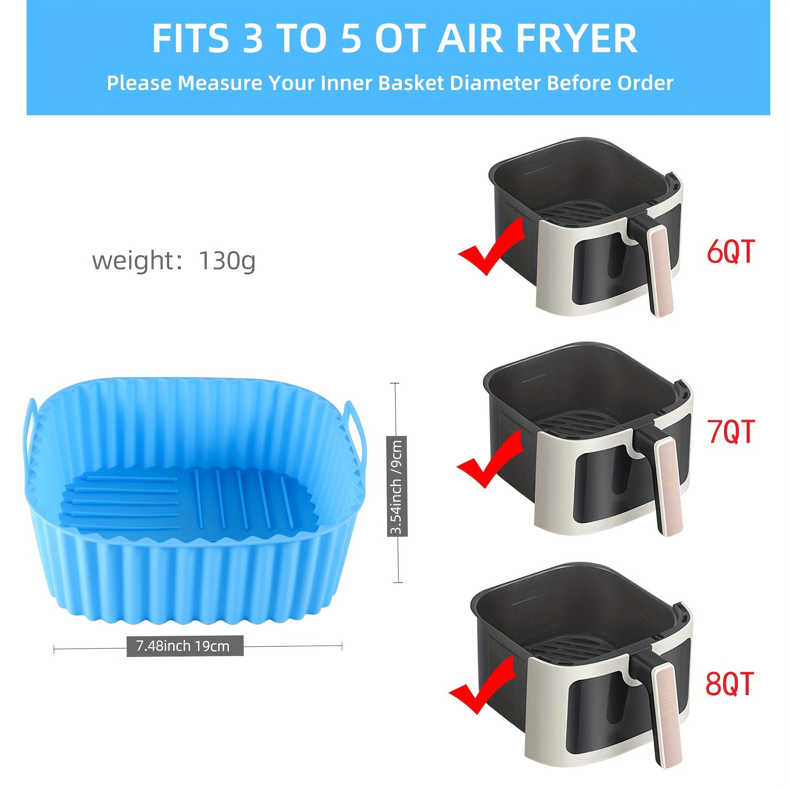 1 square silicone air fryer li – обзор и цена Commercial Kitchen Pans