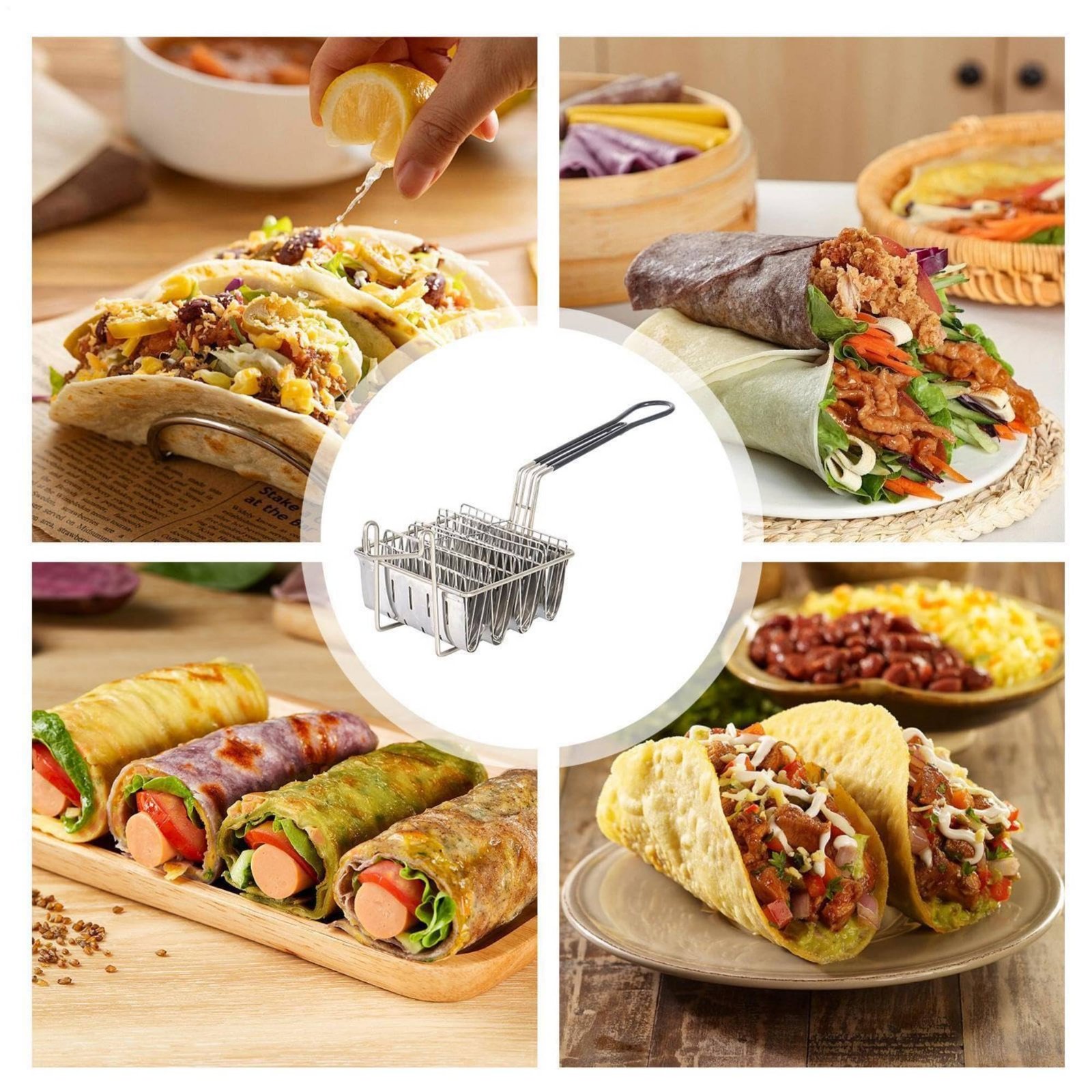 4 Slot Taco Shell Basket Comme – обзор и цена Commercial Kitchen Use