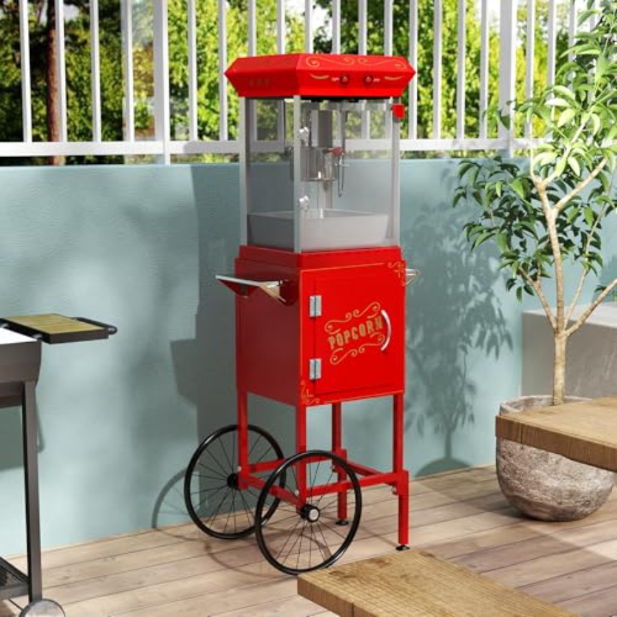 Popcorn Machine with Cart on W – обзор и цена Commercial Popcorn Machine