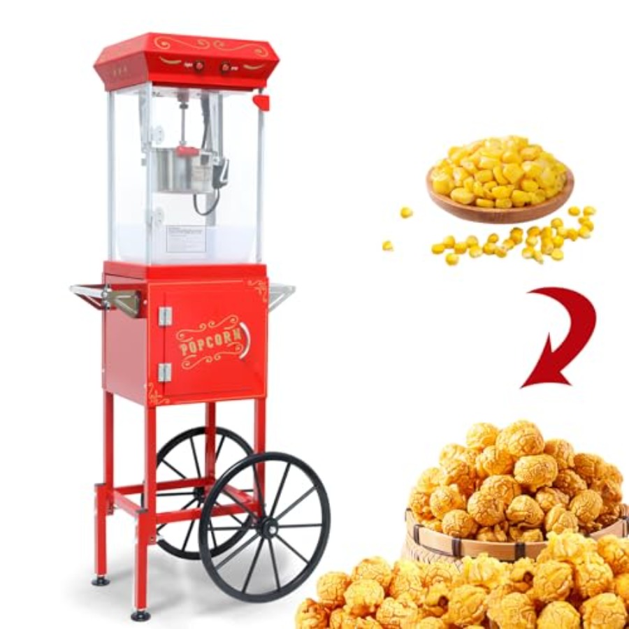 Popcorn Machine with Cart on W – обзор и цена Commercial Popcorn Machine