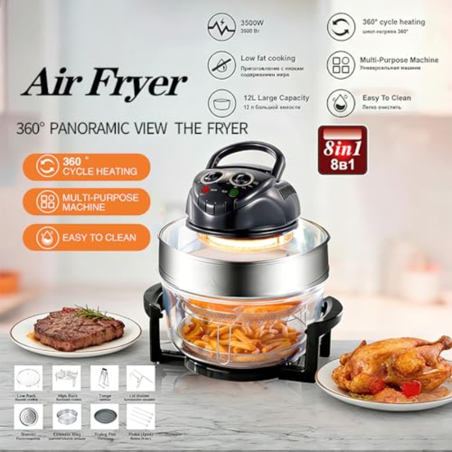 20L 8-in-1 Glass Air Fryer wit – обзор и цена Commercial Kitchen Pans